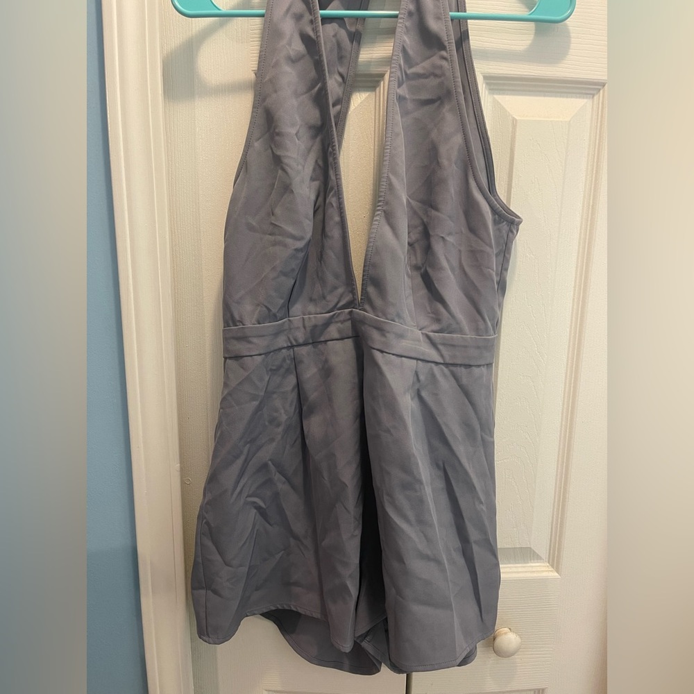 Muted blue romper from Tobi